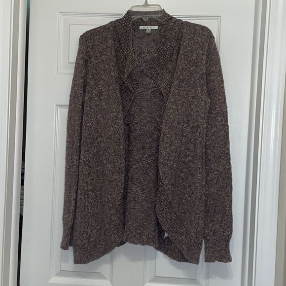 CAbi 880 Swear By Sweater Brown Marled Open Front Cardigan - Picture 2 of 7